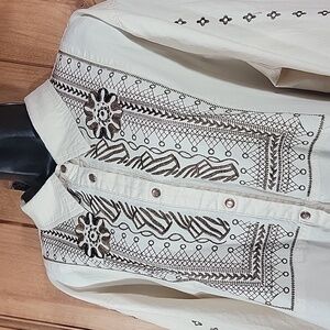 Lucky & Blessed Embroidered Cotton Tunic Top 2X